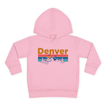 Buy pink Denver Toddler Hoodie - Retro Mountain Sun Unisex Denver Toddler Sweatshirt