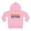 Denver Toddler Hoodie - Retro Mountain Sun Unisex Denver Toddler Sweatshirt