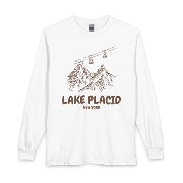 Lake Placid, New York Long Sleeve T-Shirt - Ski Mountain Gondola