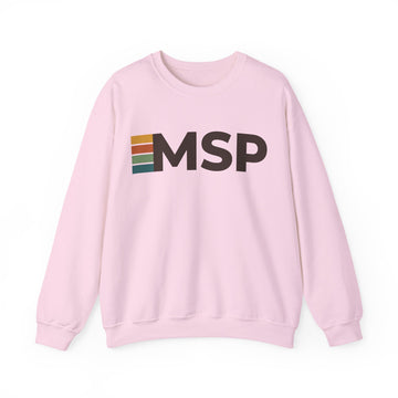 Buy light-pink Minneapolis, Minnesota MSP Retro Stripe Sweatshirt