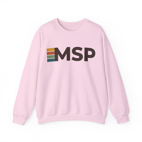 Minneapolis, Minnesota MSP Retro Stripe Sweatshirt