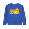 Iowa Toddler Sweatshirt - Retro Sun Iowa Toddler Crewneck Sweatshirt