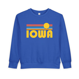 Iowa Toddler Sweatshirt - Retro Sun Iowa Toddler Crewneck Sweatshirt