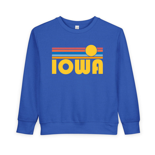 Iowa Toddler Sweatshirt - Retro Sun Iowa Toddler Crewneck Sweatshirt