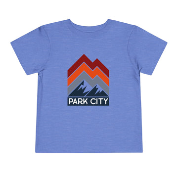 Buy heather-columbia-blue Park City, Utah Toddler T-Shirt - Retro Palm Tree Toddler Park City Shirt