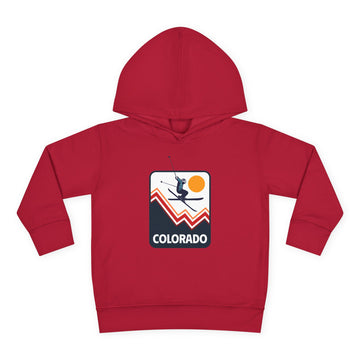 Colorado Toddler Hoodie - Unisex Snow Skiing Fleece Pullover Sweatshirt, Winter Kids Ski Clothing, Youth Mountain Resort Apparel, Cozy Child