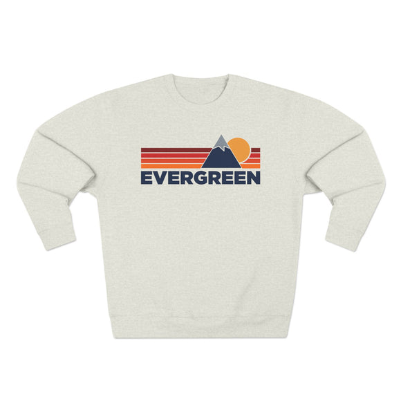 Premium Evergreen, Colorado Mountain Lines Graphic Sweatshirt