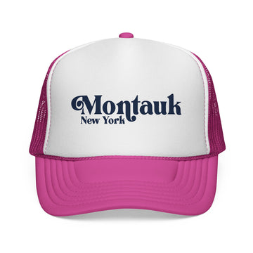 Buy pink Montauk, New York Retro Trucker Hat