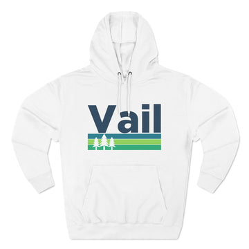 Buy white Premium Vail, Colorado Hoodie - Retro Unisex Vail Sweatshirt - Stripe Wordmark