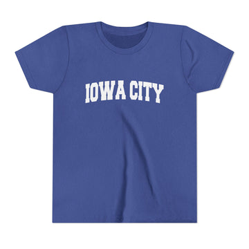 Buy heather-true-royal Iowa City, Iowa Youth Graphic Tee - Kids Iowa City T Shirt