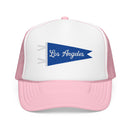 Los Angeles, California Pennant Foam Trucker Hat — Vintage Mesh Cap-5