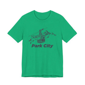 Buy heather-kelly Park City Ski Lift T‑Shirt — Mountain Cable Car Graphic Tee