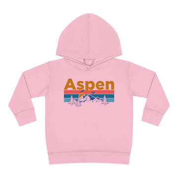 Buy pink Aspen Toddler Hoodie - Retro Mountain Sun Unisex Aspen Toddler Sweatshirt