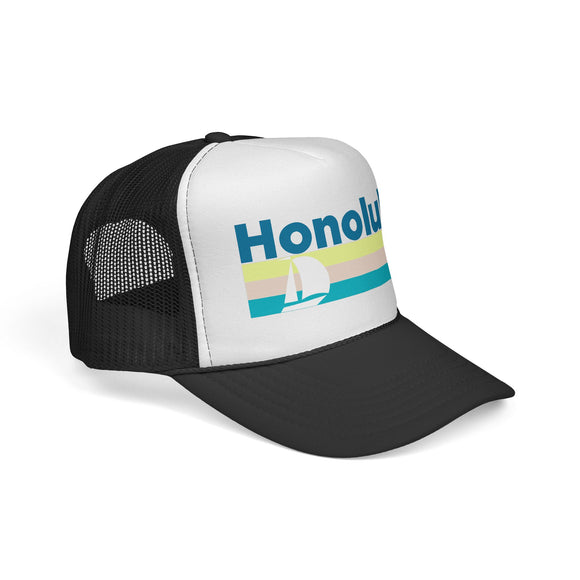 Honolulu Retro Sailboat Trucker Hat