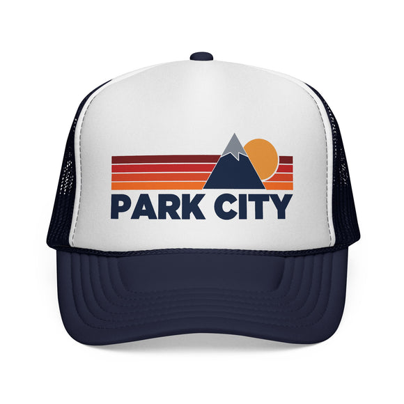 Park City, Utah Retro Mountains Trucker Hat - Vintage Style Park City Cap