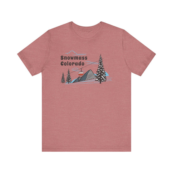 Snowmass, Colorado T-Shirt - Retro Ski Mountain Gondola Unisex Snowmass Shirt