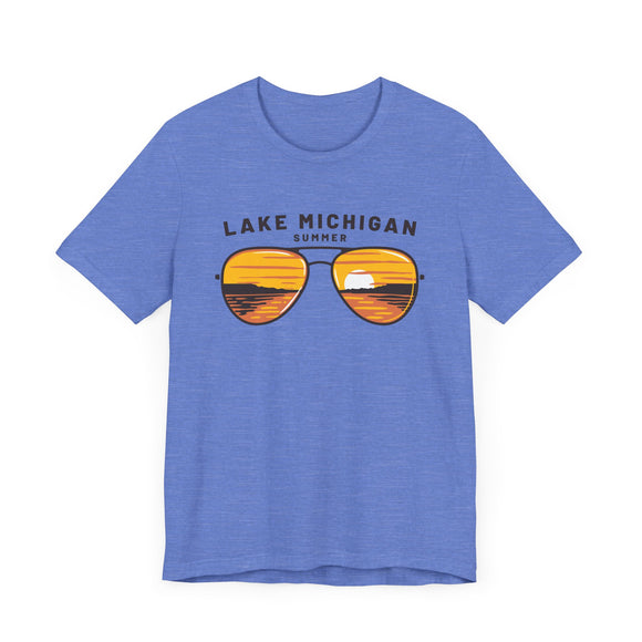 Lake Michigan T Shirt - Sunglasses Lake Graphic Lake Michigan Tee