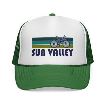 Sun Valley, Idaho Retro Bike Trucker Hat - Vintage Style Sun Valley Cap - 0