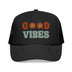 Kids Good Vibes Trucker Hat Boho - Youth Snapback Cap on white background