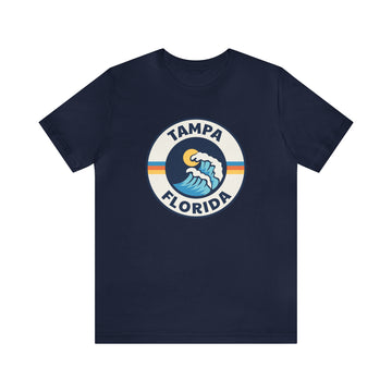 Buy navy Tampa, Florida T-Shirt - Retro Unisex Tampa Shirt - Wave Circle