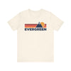 Retro Evergreen, Colorado T-shirt, Mountain Tee, Vintage Evergreen Unisex Jersey Shirt, Outdoor Hiking Apparel