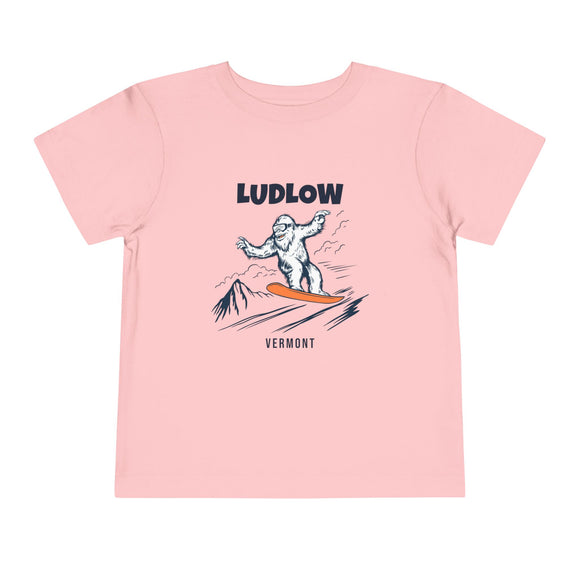 Ludlow, Vermont Yeti Snowboard Toddler Tee