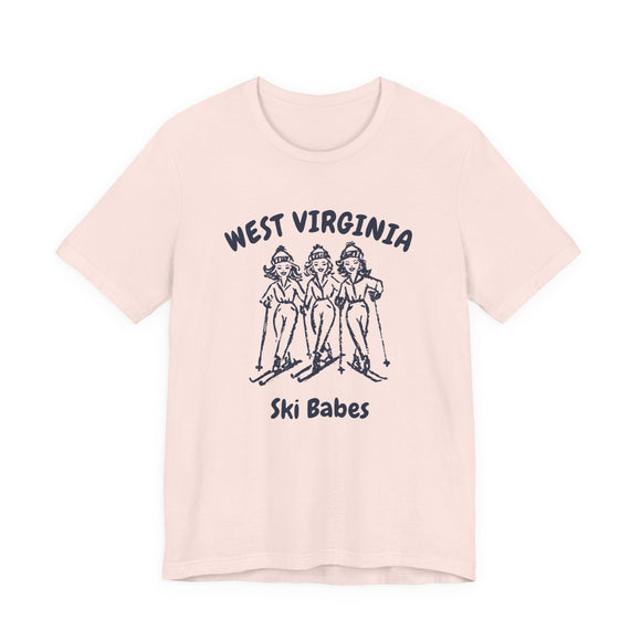 West Virginia Ski Babes T‑Shirt — Retro Skiing Graphic Tee