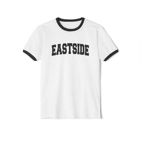 Buy white-black Eastside Cotton Ringer Graphic Tee - Unisex Eastside T Shirt, Vintage Style Tee, Men's/Women's Tee