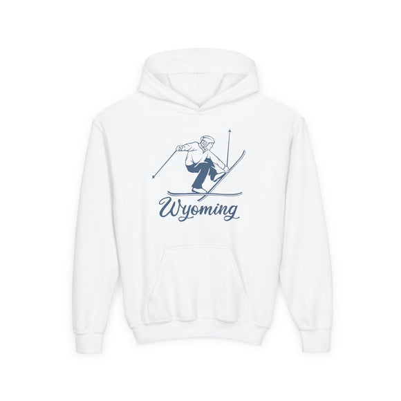 Wyoming Youth Hoodie - Snow Ski Kids Wyoming Hooded Sweatshirt