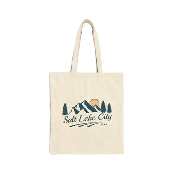 Salt Lake City, Utah Cotton Canvas Tote Bag - 15" x 16"
