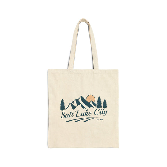 Salt Lake City, Utah Cotton Canvas Tote Bag - 15" x 16"