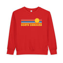 North Carolina Toddler Sweatshirt - Retro Sun North Carolina Toddler Crewneck Sweatshirt-6