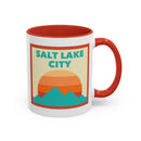 Salt Lake City, Utah Retro Ombre Sun Mountain Coffee Mug 11 oz, Salt Lake City, Utah Nature Lover Gift, Mountain Enthusiast Mug-1