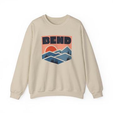 Bend, Oregon Sweatshirt Retro Mountains, Bend Unisex Graphic Crewneck - 0