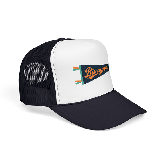 Biscayne National Park Pennant Trucker Hat — Vintage Foam Mesh Cap