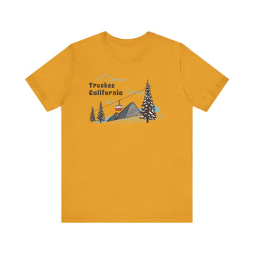 Buy mustard Truckee, California T-Shirt - Retro Ski Mountain Gondola Unisex Truckee Shirt