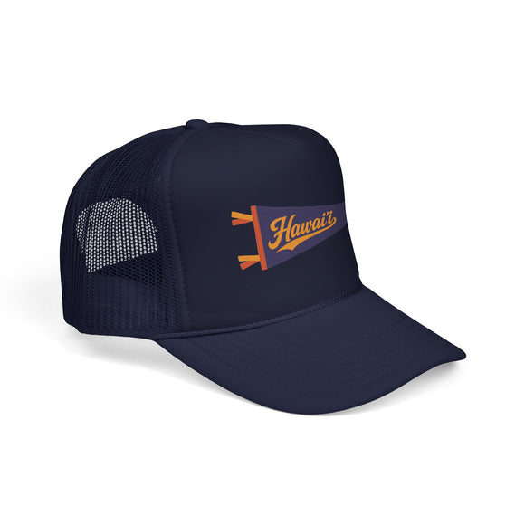 Hawai'i National Park Pennant Trucker Hat — Vintage Foam Mesh Cap