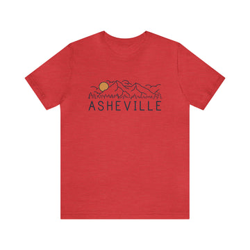 Buy heather-red Asheville, North Carolina T-Shirt - Retro Unisex Asheville Shirt