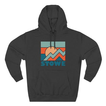 Buy charcoal-heather Stowe, Vermont Hoodie - Retro Mountain Unisex Sweatshirt