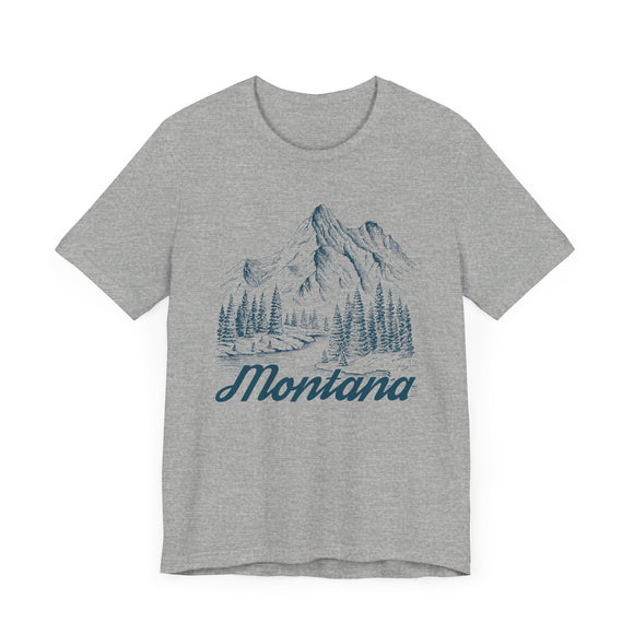 Montana Graphic Tee - Mountain Illustration Montana T Shirt
