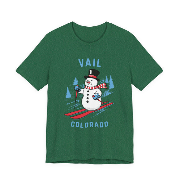 Vail, Colorado T Shirt - Ski Snowman Graphic Tee