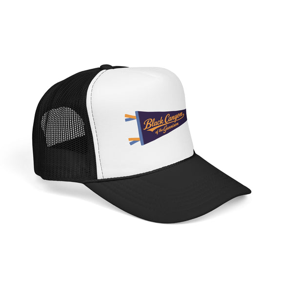Black Canyon National Park Pennant Trucker Hat — Vintage Foam Mesh Cap
