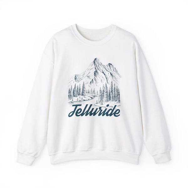 Telluride, Colorado Sweatshirt - Mountain Illustration Graphic Crewneck