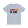 Vail, Colorado T-Shirt Retro Sun Ombre Unisex Tee, Vintage Colorado Tee, Mountain Sun Vail Tee, Colorado Souvenir Shirt