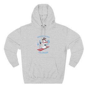 Premium Breckenridge, Colorado Skiing Snowman Hoodie - 0