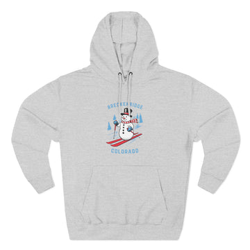 Premium Breckenridge, Colorado Skiing Snowman Hoodie - 0