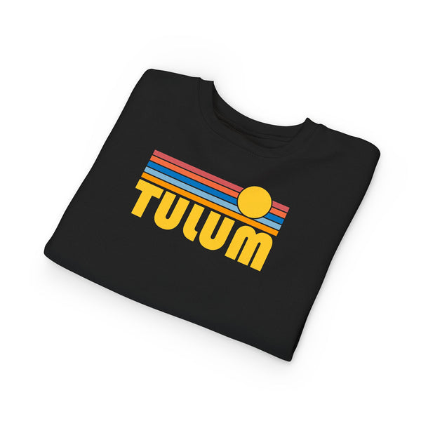 Tulum, Mexico Toddler Sweatshirt - Retro Sun Tulum Toddler Crewneck Sweatshirt