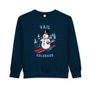 Vail, Colorado Toddler Sweatshirt - Skiing Snowman Vail Toddler Crewneck Sweatshirt-3