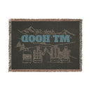 Mt Hood, Oregon Ski Town Throw Blanket | Mountain Woven Blanket-5