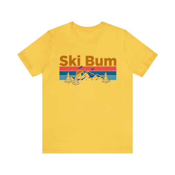 Ski Bum T-Shirt - Mountain Sunset Unisex Ski Bum Shirt